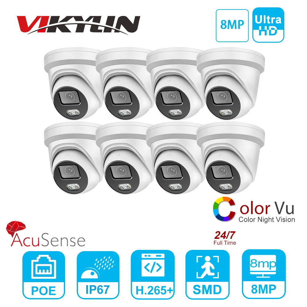 Vikylin 4MP IP Camera ColorVu Original DS-2CD2347G2-LU AcuSense Network Dome POE IP Camera H.265+ SD Card Built-in Mic IPC 8pcs
Vikylin 4MP IP Camera ColorVu Original DS-2CD2347G2-LU AcuSense Network Dome POE IP Camera H.265+ SD Card Built-in Mic IPC 8pcs