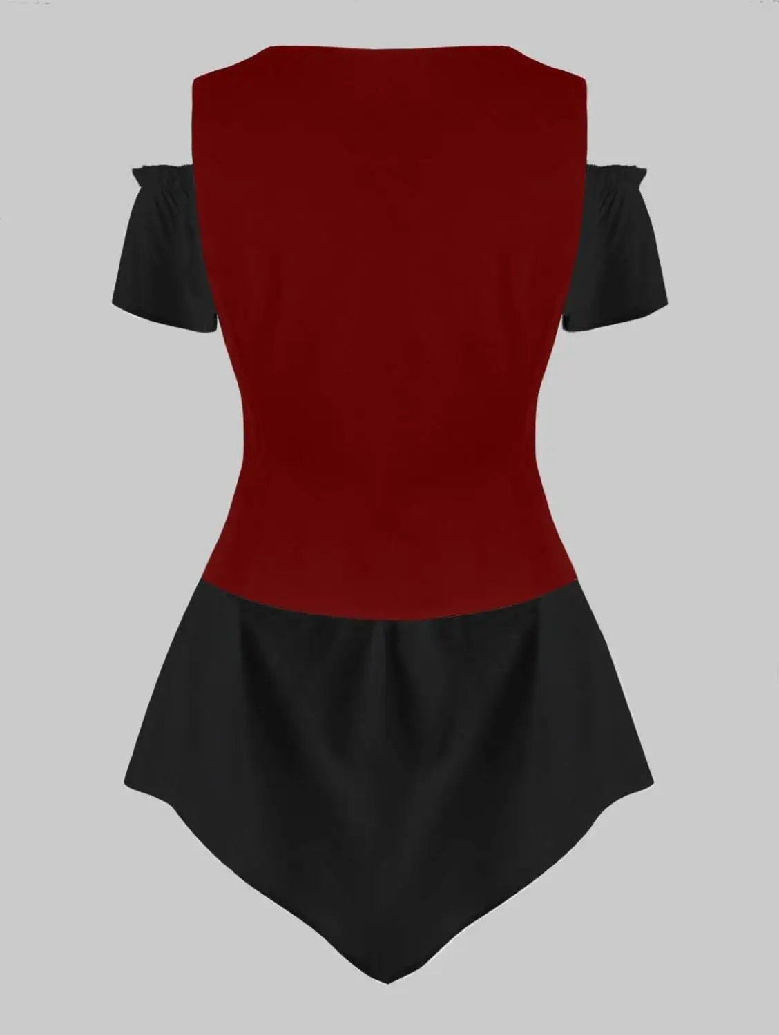 Shoulder T-shirt Bandage Vest Stage Viking Pirate Cosplay Costumes Dress Plus Size Uniform Medieval Steampunk Womens 2 Piece Set
Shoulder T-shirt Bandage Vest Stage Viking Pirate Cosplay Costumes Dress Plus Size Uniform Medieval Steampunk Womens 2 Piece Set