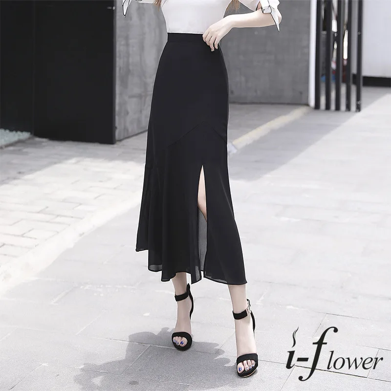2022 Elegant Fashion Summer Long Skirt Elastic High-Waist A-line Office Lady Black Memaid Skirt Slit Chiffon Jupe
2022 Elegant Fashion Summer Long Skirt Elastic High-Waist A-line Office Lady Black Memaid Skirt Slit Chiffon Jupe