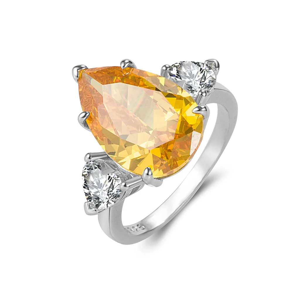 925 Sterling Silver Yellow Crystal Water Drop Rings Women Classic Luxury Wedding Grace Temperament Bulk Fine Jewelry Fairy Ring
925 Sterling Silver Yellow Crystal Water Drop Rings Women Classic Luxury Wedding Grace Temperament Bulk Fine Jewelry Fairy Ring