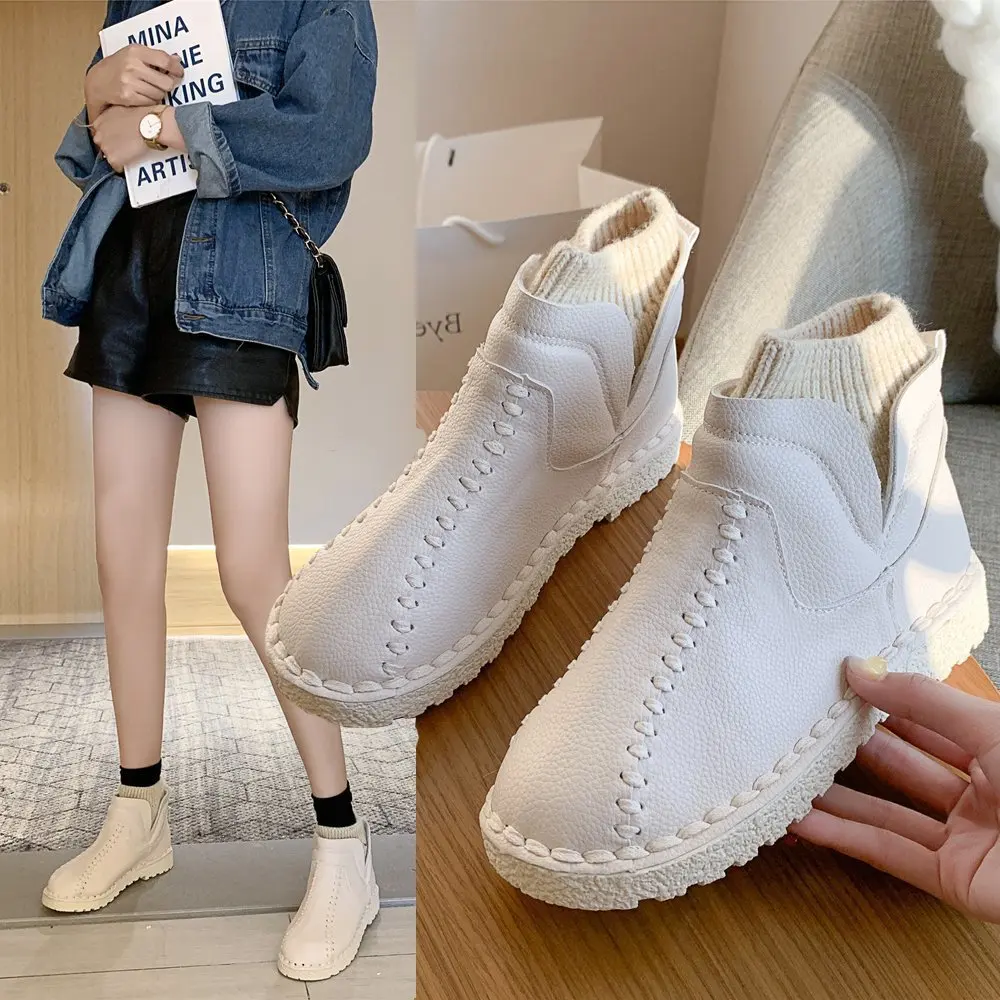 Woolen Short Boots Women's New British Fashion Women's Short Boots Soft Bottom Plus Cashmere Chelsea Women's Boots Botas Mujer
Woolen Short Boots Women's New British Fashion Women's Short Boots Soft Bottom Plus Cashmere Chelsea Women's Boots Botas Mujer