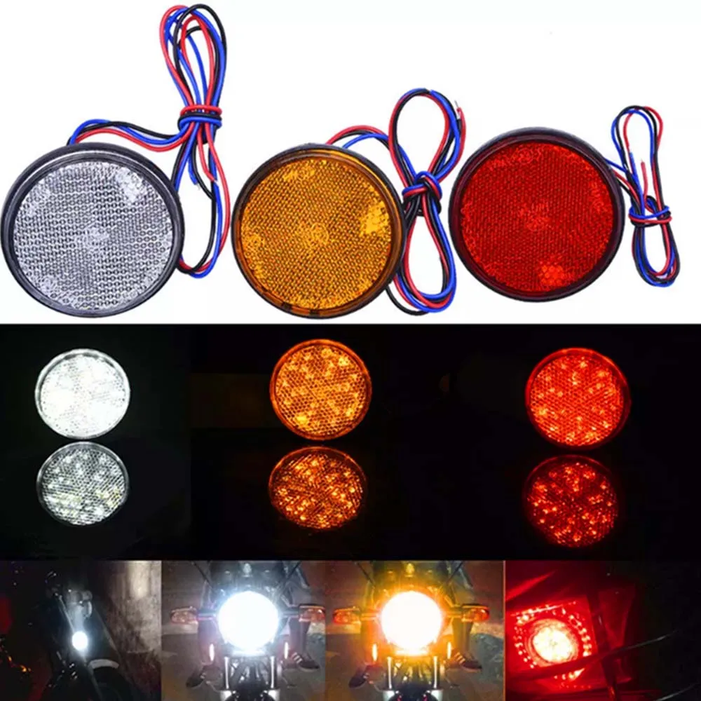 2pcs Motorcycle Round Tail Lights Turn Singal Light Turn Signals Tail Braking Lights Stop Signals LED Reflectors
2pcs Motorcycle Round Tail Lights Turn Singal Light Turn Signals Tail Braking Lights Stop Signals LED Reflectors
