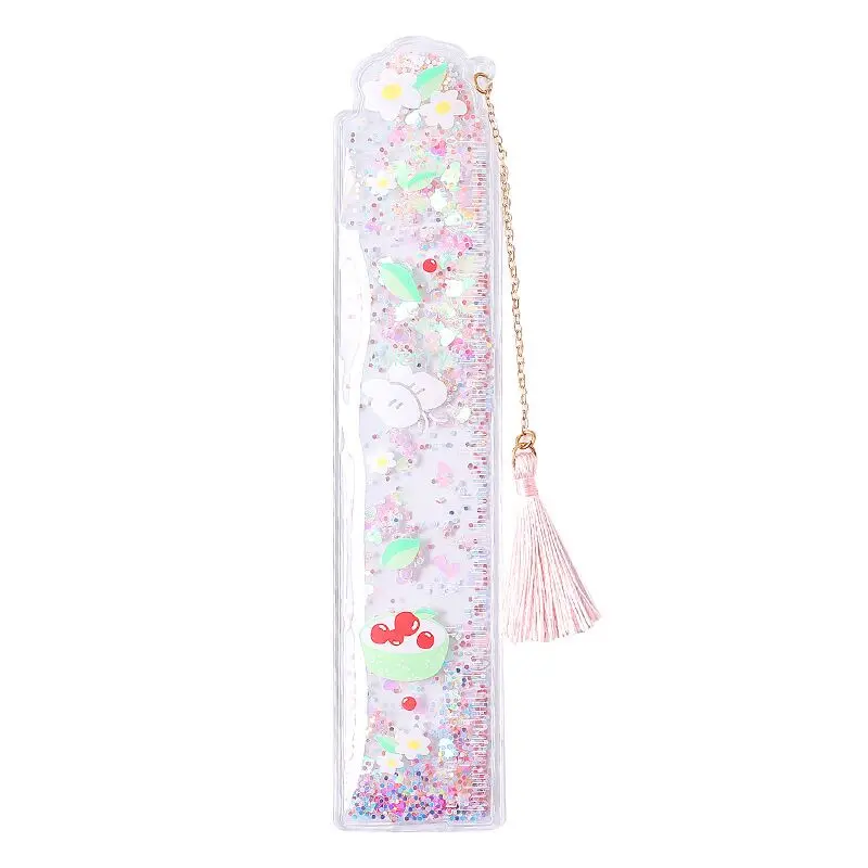 MINKYS Cute Cherry Flower Quicksand PVC Straight Ruler Bookmark Sewing Drawing Tool Kids Gift Kawaii School Stationery
MINKYS Cute Cherry Flower Quicksand PVC Straight Ruler Bookmark Sewing Drawing Tool Kids Gift Kawaii School Stationery