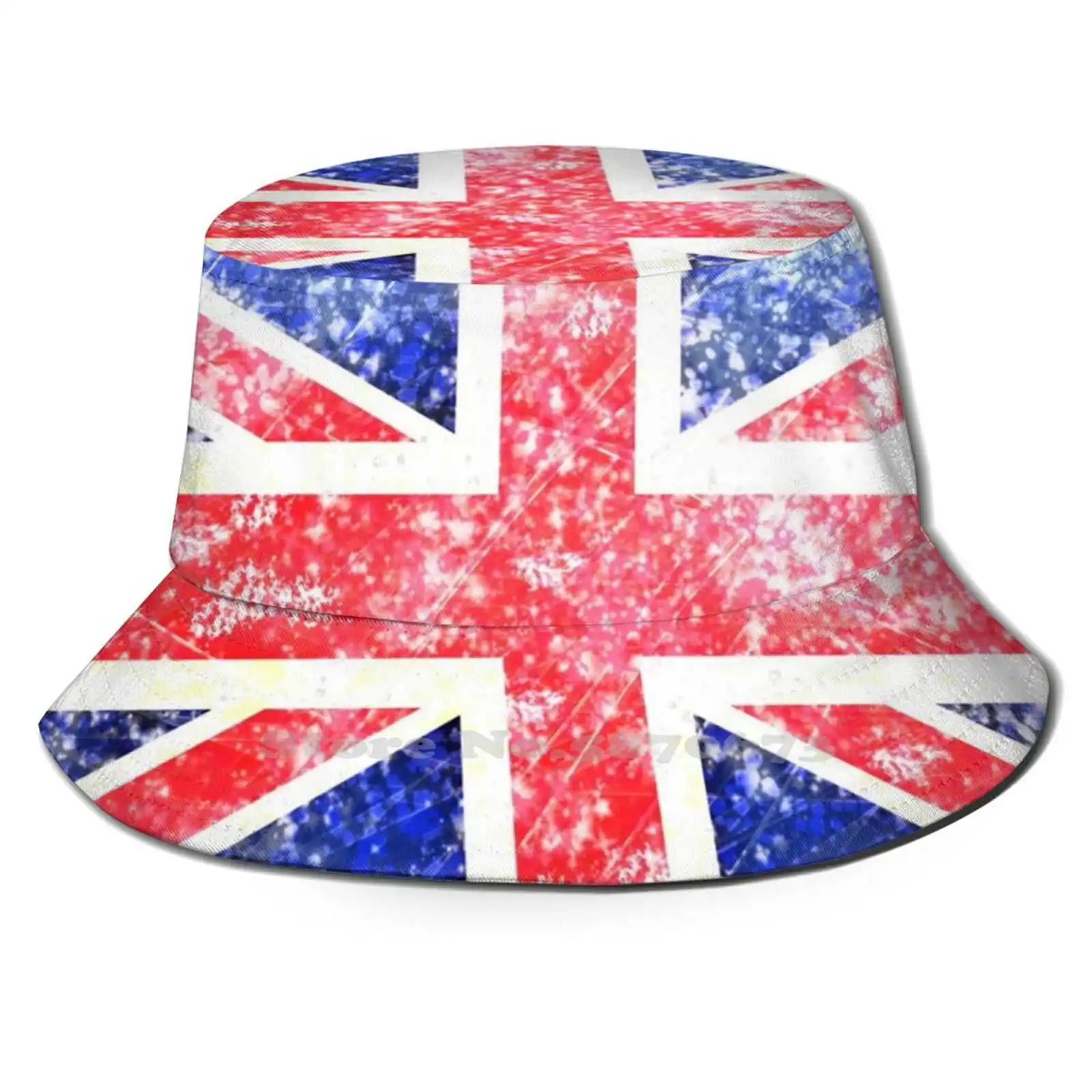 

Union Jack Korean Ladies Outdoor Sun Hat Bucket Cap Flag British Britain Symbol Jack English England Union Kingdom Uk United