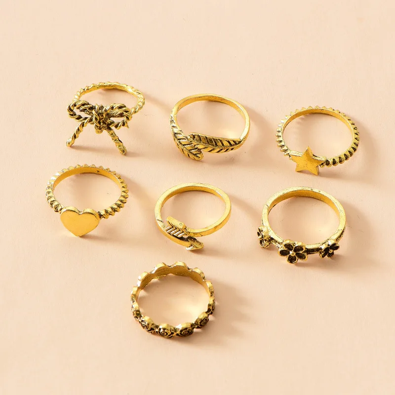 rings for women fashion jewelry anillo finger ring set ear rings for girls bagues aesthetic accessories valentines day schmuck