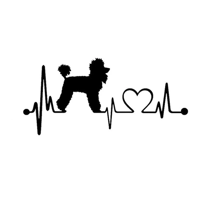 

Cartoon Poodle Heartbeat Dog Car Sticker Automobiles Motorcycles Exterior Accessories Vinyl Decals,19CM*8.9CM