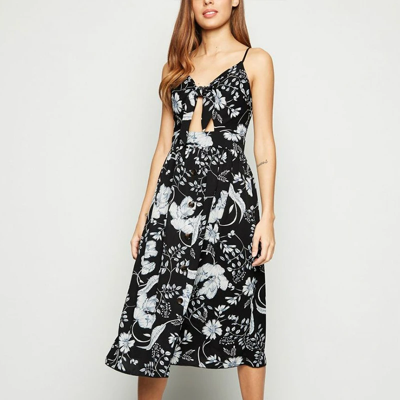 2020 Summer Black Backless Dress Ladies Sleeveless Print Flower Dress Women Hollow Out Slip Streetwear Floral Dresses Large Size
2020 Summer Black Backless Dress Ladies Sleeveless Print Flower Dress Women Hollow Out Slip Streetwear Floral Dresses Large Size