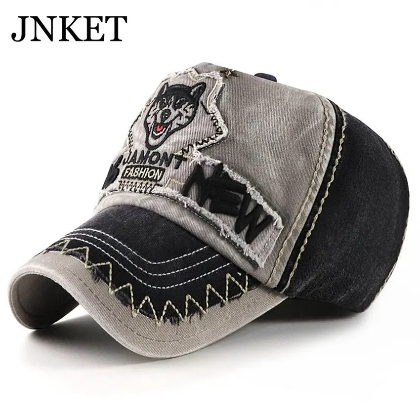 

JNKET New Washed Fabric Worn-Out Style Embroidery Baseball Cap Casual Trucker Hats Outdoor Sports Cap Gorras Baseball Casquette