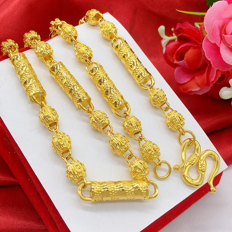 24K Yellow Gold Necklace Jewelry for Men Father Brother 7mm Fashion Bamboo Chain Wedding Engagement Jewelry Gifts Male 2021
24K Yellow Gold Necklace Jewelry for Men Father Brother 7mm Fashion Bamboo Chain Wedding Engagement Jewelry Gifts Male 2021