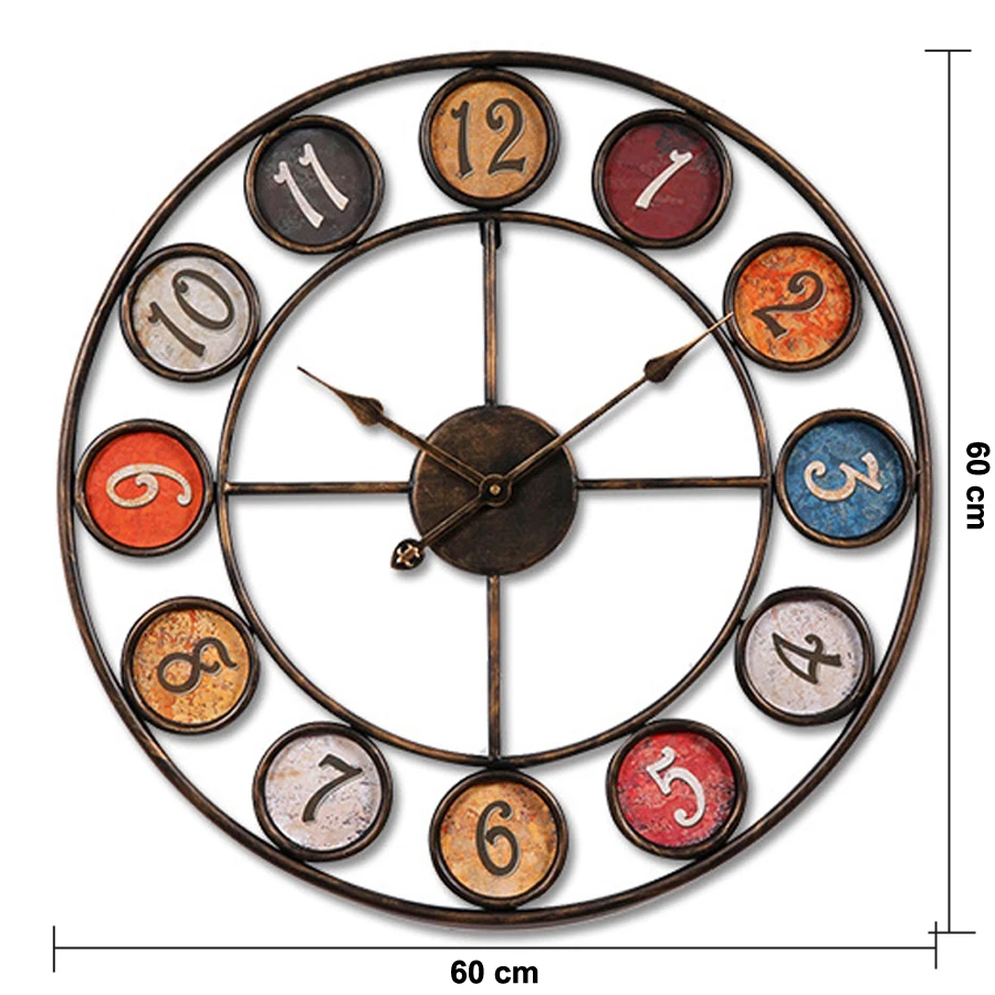 Large Wall Clock Modern Design European Retro Iron Metal Wall Decorations Living Room Billiard Hall Home Decor Silent BB50W
Large Wall Clock Modern Design European Retro Iron Metal Wall Decorations Living Room Billiard Hall Home Decor Silent BB50W