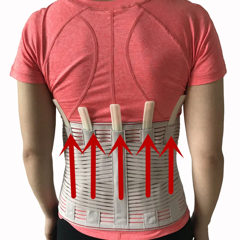 

Waist Support Lumbar Corset Belt Back Braces Breathable Treatment of Disc Herniation Lumber Muscle Strain Black Skin Color