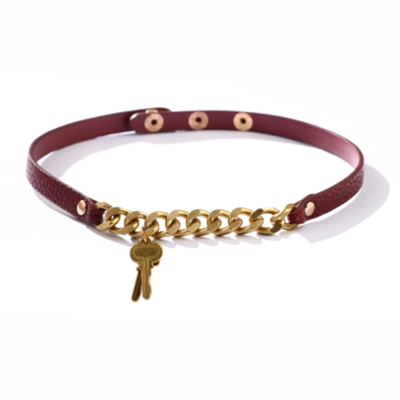 2021 Fashion and Luxury Woman Chains Leather Necklace with Key Shape Red Color Best Jewelry Gift to Girl Friend
2021 Fashion and Luxury Woman Chains Leather Necklace with Key Shape Red Color Best Jewelry Gift to Girl Friend