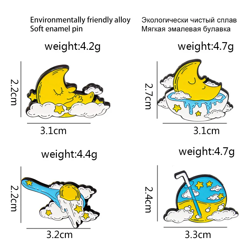 Cartoon Romantic Starry Sky Combination Slloy Brooch Jewelry Pin Badge Weather Jewelry Gift Anime Personality All Season
Cartoon Romantic Starry Sky Combination Slloy Brooch Jewelry Pin Badge Weather Jewelry Gift Anime Personality All Season