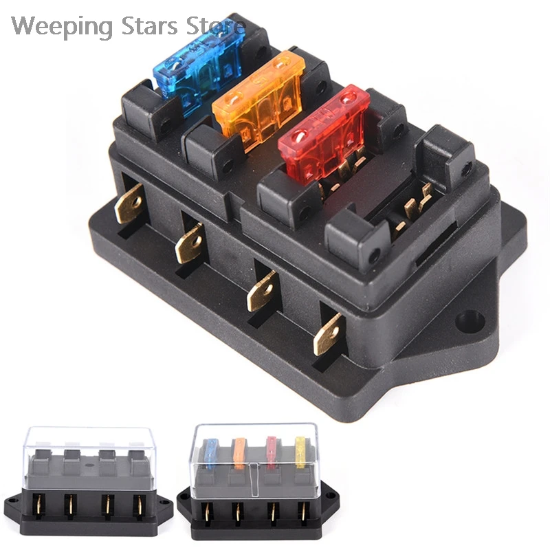 Car 4 Way Circuit Standard ATO Blade Fuse Box Block Holder 12V/24V+ 4 Way Fuse 
Car 4 Way Circuit Standard ATO Blade Fuse Box Block Holder 12V/24V+ 4 Way Fuse