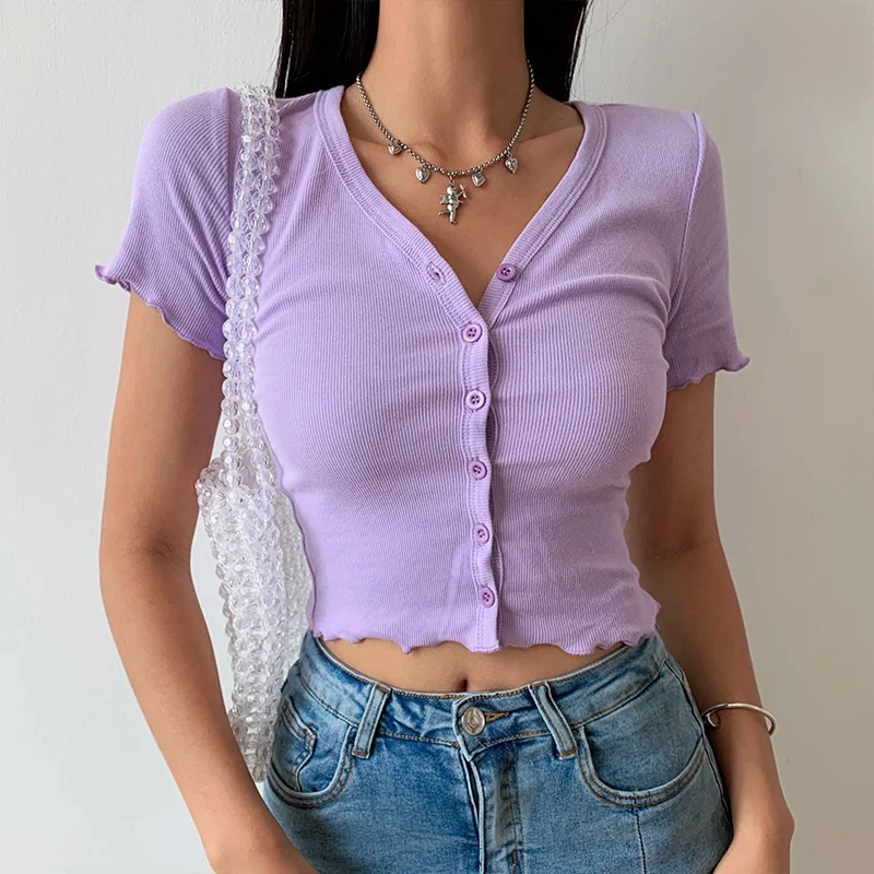 Kywommnz 2021 Summer Retro T-shirt Fashion Short Sleeve V-neck Slim TShirt Top Women Short Thin T Shirt Cardigan E2318
Kywommnz 2021 Summer Retro T-shirt Fashion Short Sleeve V-neck Slim TShirt Top Women Short Thin T Shirt Cardigan E2318
