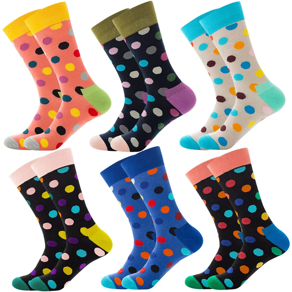 Men Funny Socks Fashion Personality Novelty Dot Pattern Combed Cotton Dress Socks Middle Tube Women Hip Hop Casual Socks 
Men Funny Socks Fashion Personality Novelty Dot Pattern Combed Cotton Dress Socks Middle Tube Women Hip Hop Casual Socks