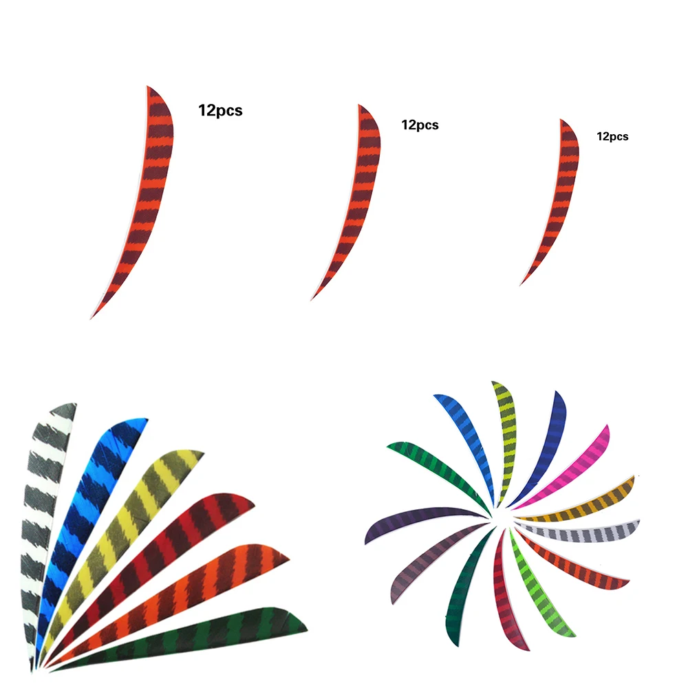 12pcs Arrow Feathers Shield Cut Striped Turkey Plume Archery Accessories Random Color
12pcs Arrow Feathers Shield Cut Striped Turkey Plume Archery Accessories Random Color