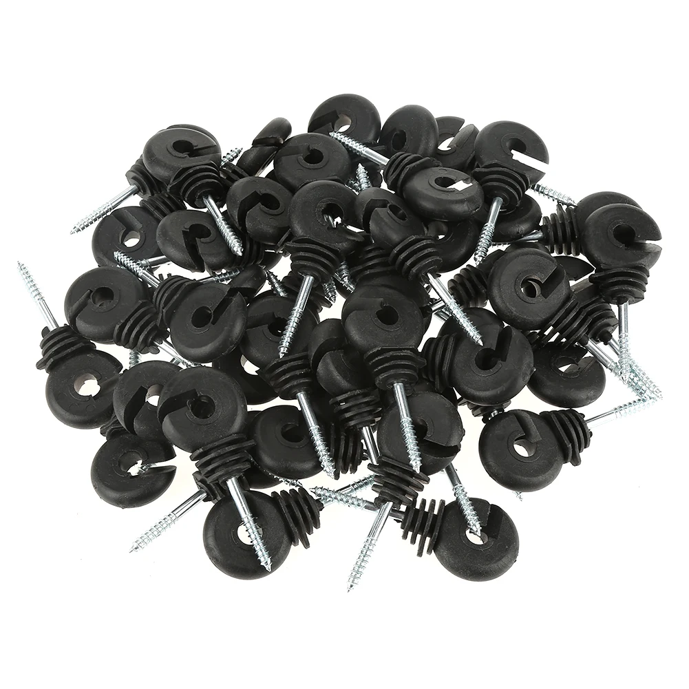 50 Pcs/Set Black Screw In Ring Insulators Electric Fence Accessories For Wood Post
50 Pcs/Set Black Screw In Ring Insulators Electric Fence Accessories For Wood Post