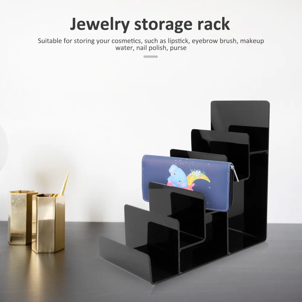 1Pc Display Rack 5 Layers of Ladder Storage Rack Makeup Purse Stand (Black) 
1Pc Display Rack 5 Layers of Ladder Storage Rack Makeup Purse Stand (Black)
