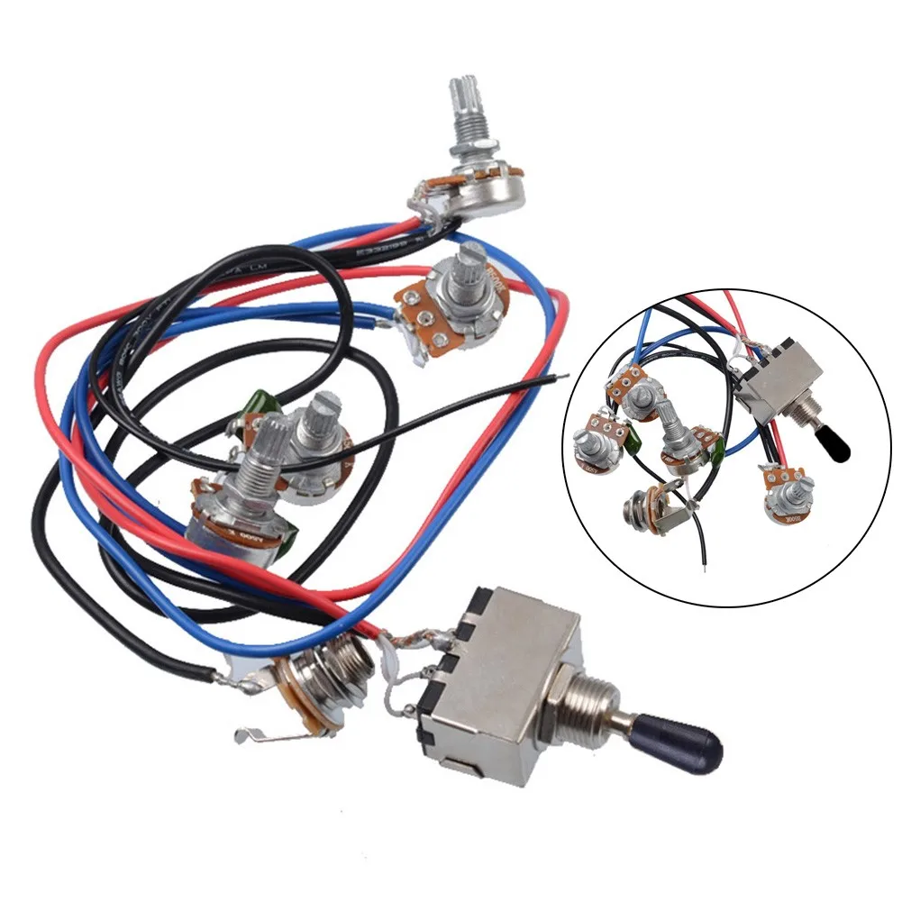Pickups Prewired Wiring Harness 3 Way Toggle Switch 2V2T 500K Pots Electric Guitar Cable Line Assembly For LP Guitar Instrument
Pickups Prewired Wiring Harness 3 Way Toggle Switch 2V2T 500K Pots Electric Guitar Cable Line Assembly For LP Guitar Instrument