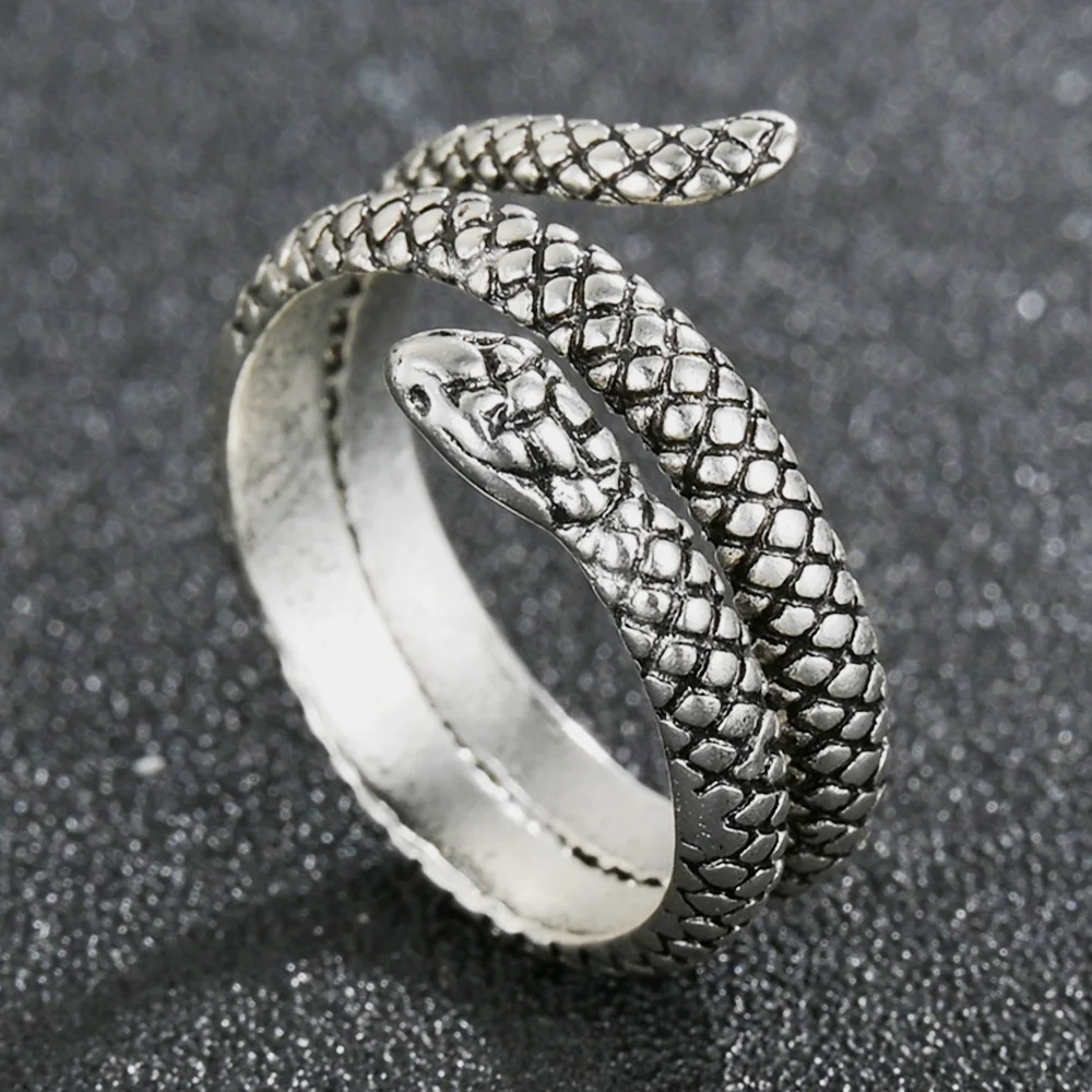 Vintage Exaggerated Snake Rings Silver Color Punk Open Adjustable Design Animal Finger Ring for Women Men Party Jewelry Gift
Vintage Exaggerated Snake Rings Silver Color Punk Open Adjustable Design Animal Finger Ring for Women Men Party Jewelry Gift