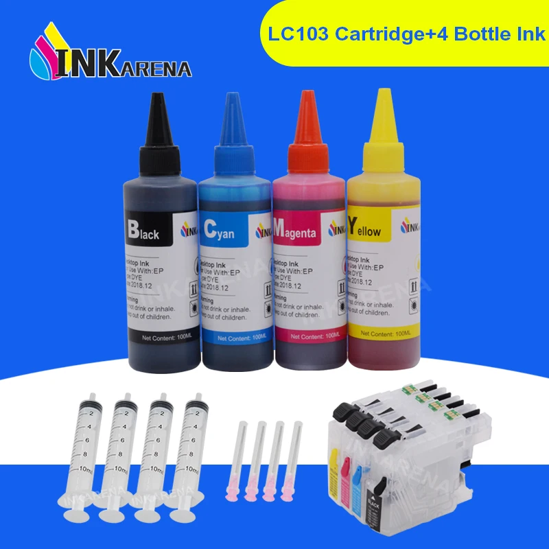 INKARENA LC 103 XL Printer Ink Cartridges + 400ml Ink For Brother LC103 LC101 LC105 LC107 LC109 MFC J6520DW J6720DW J6920DW
INKARENA LC 103 XL Printer Ink Cartridges + 400ml Ink For Brother LC103 LC101 LC105 LC107 LC109 MFC J6520DW J6720DW J6920DW
