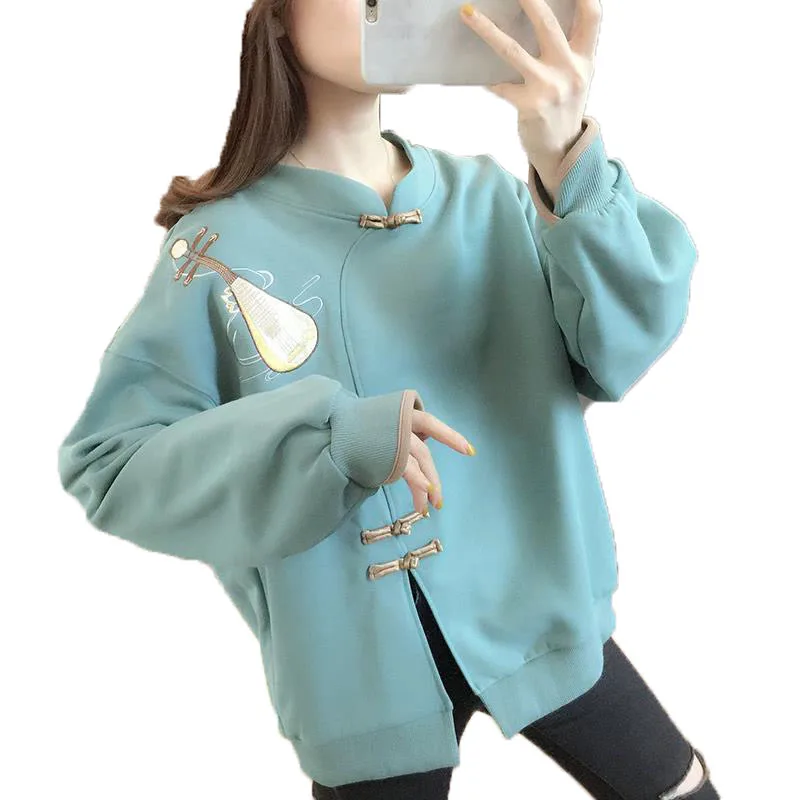 Хлопок китайский Стиль свитер для женщин 2021 новый сезон: весна-осень размера плюс 3XL Толстовка женские свободные топы, кофты с капюшоном, Сви... 
Хлопок китайский Стиль свитер для женщин 2021 новый сезон: весна-осень размера плюс 3XL Толстовка женские свободные топы, кофты с капюшоном, Сви...