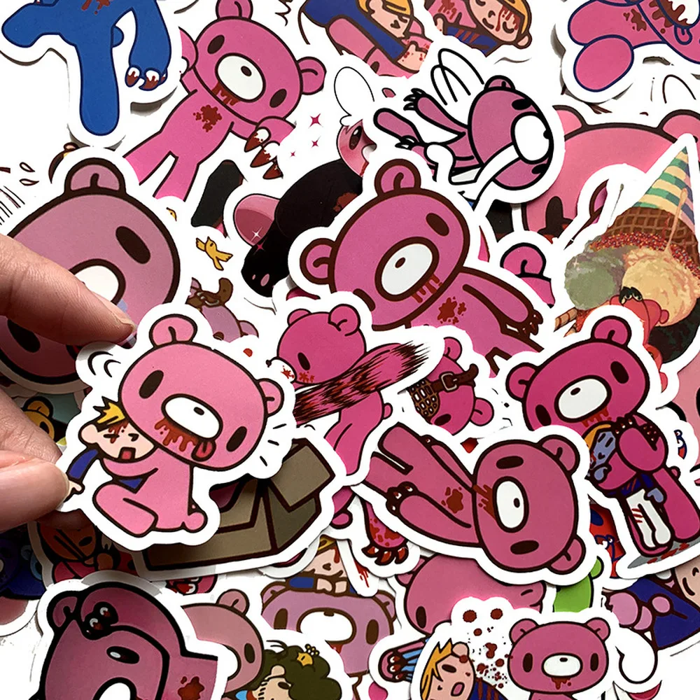 50PCS Cartoon Pink Angry Bears Stickers Anime for Laptop Luggage Motorcycle Phone Skateboard Car Kids Pegatinas | Игрушки и хобби
