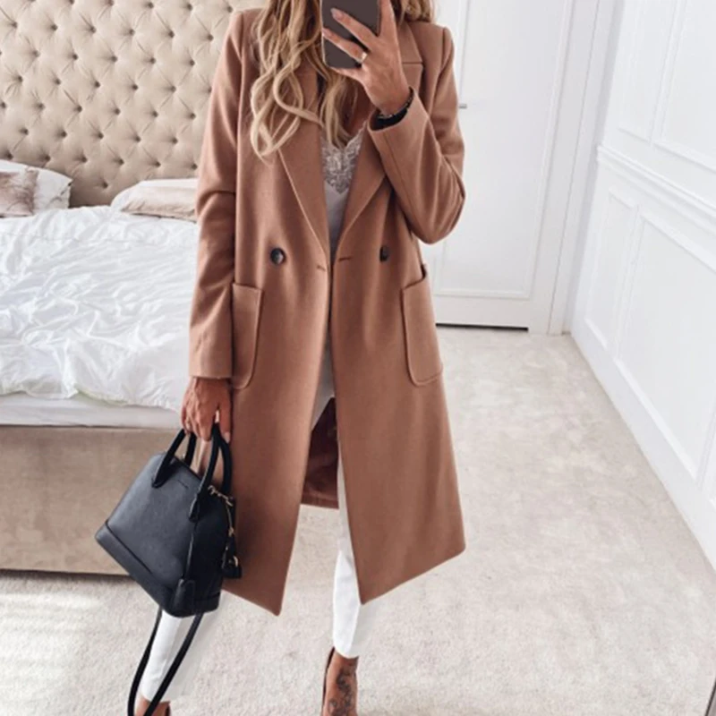 Office Lady Elegant Coat Women Solid Color Pocket Slim Outerwear 2021 Fashion Lapel Blazer Commuter Long Coats Woman Clothing
Office Lady Elegant Coat Women Solid Color Pocket Slim Outerwear 2021 Fashion Lapel Blazer Commuter Long Coats Woman Clothing