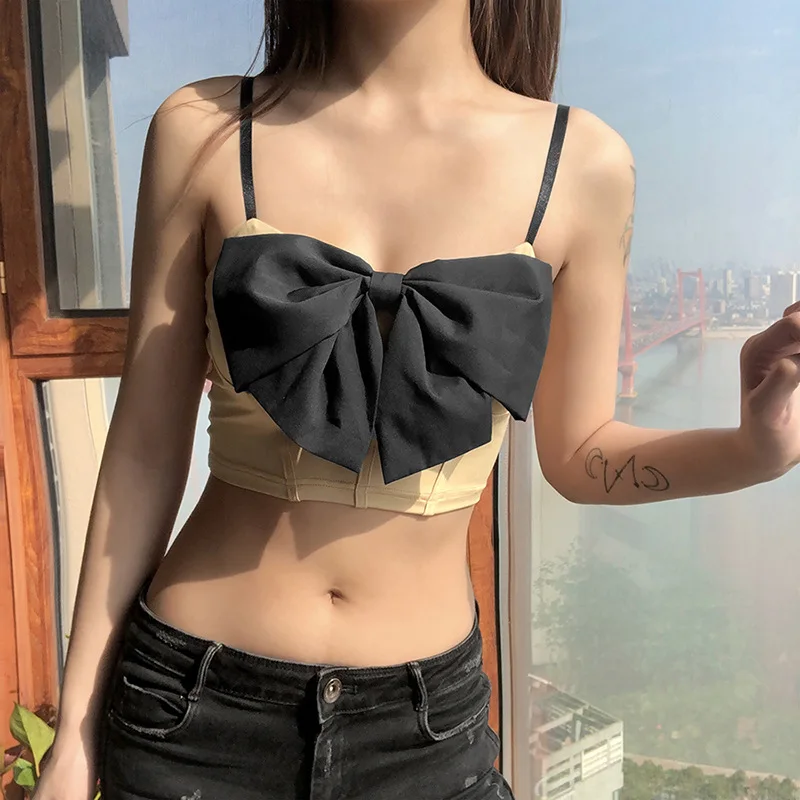 Summer Tank Tops Harajuku Solid Color Slim Navel Bow-Knot Sleeveless Backless Sling Vest Commute Casual Fashion Sexy Women
Summer Tank Tops Harajuku Solid Color Slim Navel Bow-Knot Sleeveless Backless Sling Vest Commute Casual Fashion Sexy Women
