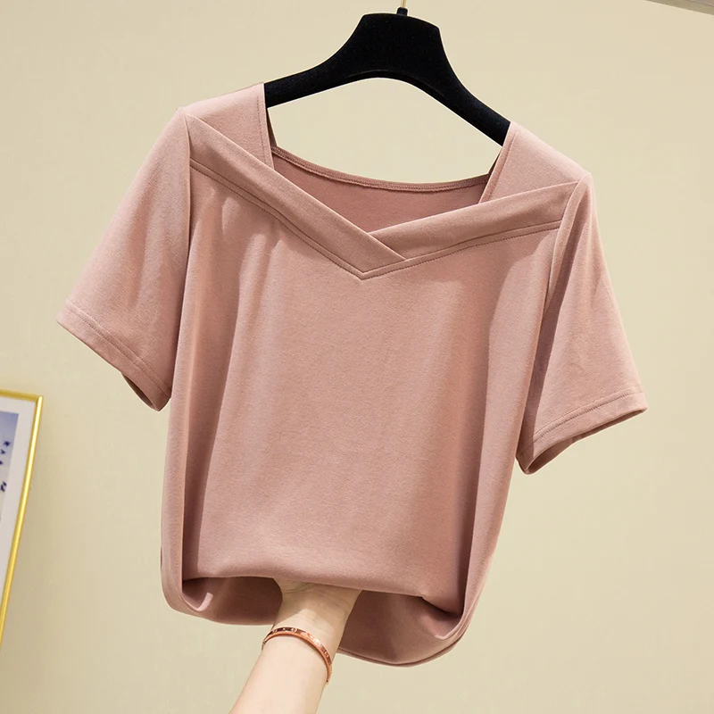 Korean Style Women Tops Casual T-Shirt Short Sleeve T-shirts Women V-Neck Girls Tee shirt Summer Girls shirts Female Tops X028
Korean Style Women Tops Casual T-Shirt Short Sleeve T-shirts Women V-Neck Girls Tee shirt Summer Girls shirts Female Tops X028