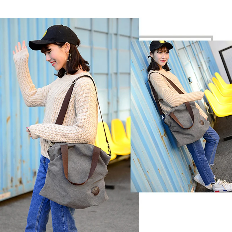 Women Bag Retro Handbags Soft Canvas Bag Large Capacity Women Shopping Bag Casual Hasp Ladies One Shoulder Tote Bags
Women Bag Retro Handbags Soft Canvas Bag Large Capacity Women Shopping Bag Casual Hasp Ladies One Shoulder Tote Bags