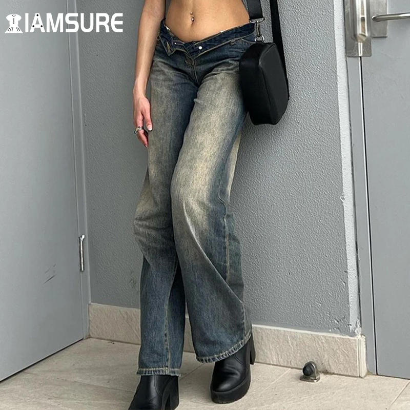 IAMSURE Vintage Loose Jeans Streetwear High Waisted Flare Pants Fashion Slim Women'S Trousers Casual Wide Leg Pants 2021 Ladies
IAMSURE Vintage Loose Jeans Streetwear High Waisted Flare Pants Fashion Slim Women'S Trousers Casual Wide Leg Pants 2021 Ladies