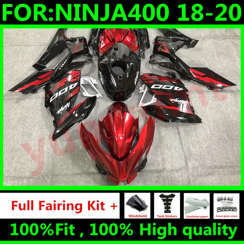Обтекатели для цельного литья ABS + комплект крышек бака Kawasaki Ninja400 Ninja 400 2018 2020 18 19 20