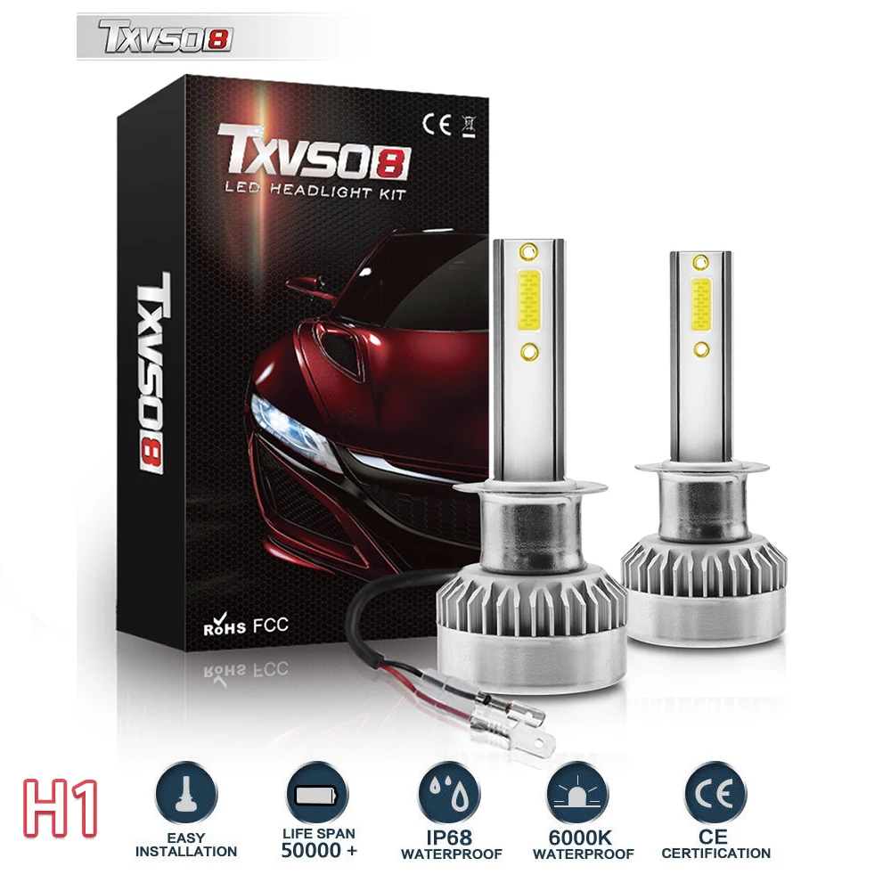 

6000K Super Bright Car LED Headlight Lamp H1 H7H8 H9 H11 9012 9005 9006 Light Bulbs Conversion Kit 110W 20000LM HID