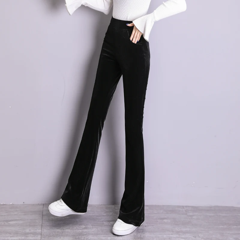 Женские свободные бархатные брюки с высокой талией, повседневные брюки с широкими штанинами до пола, Новинка для весны и осени
Женские свободные бархатные брюки с высокой талией, повседневные брюки с широкими штанинами до пола, Новинка для весны и осени