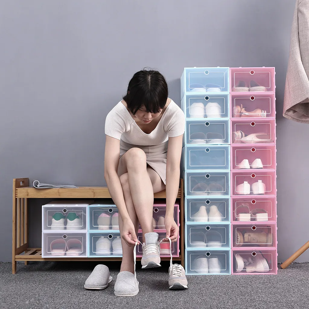 1PC Home Shoes Box Foldable Clear Shoes Storage Box Plastic Stackable Shoe Organizer Stackable Stacking Space Saving Master#J8
1PC Home Shoes Box Foldable Clear Shoes Storage Box Plastic Stackable Shoe Organizer Stackable Stacking Space Saving Master#J8