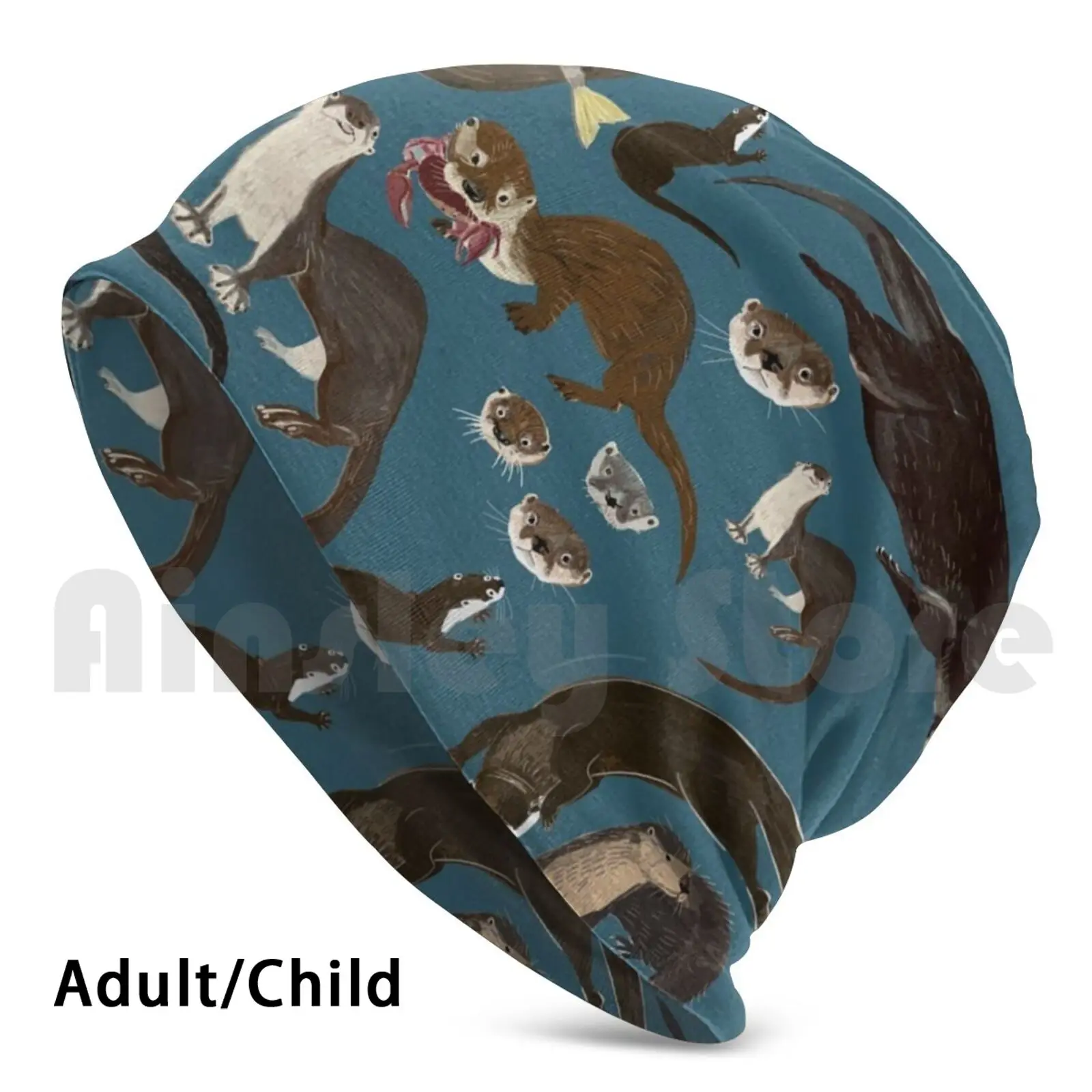 

Asiatic And African Clawless Otter Beanie Hedging Cap DIY Print Cushion Belettelepink Otter Otters Animals Wildlife Cute