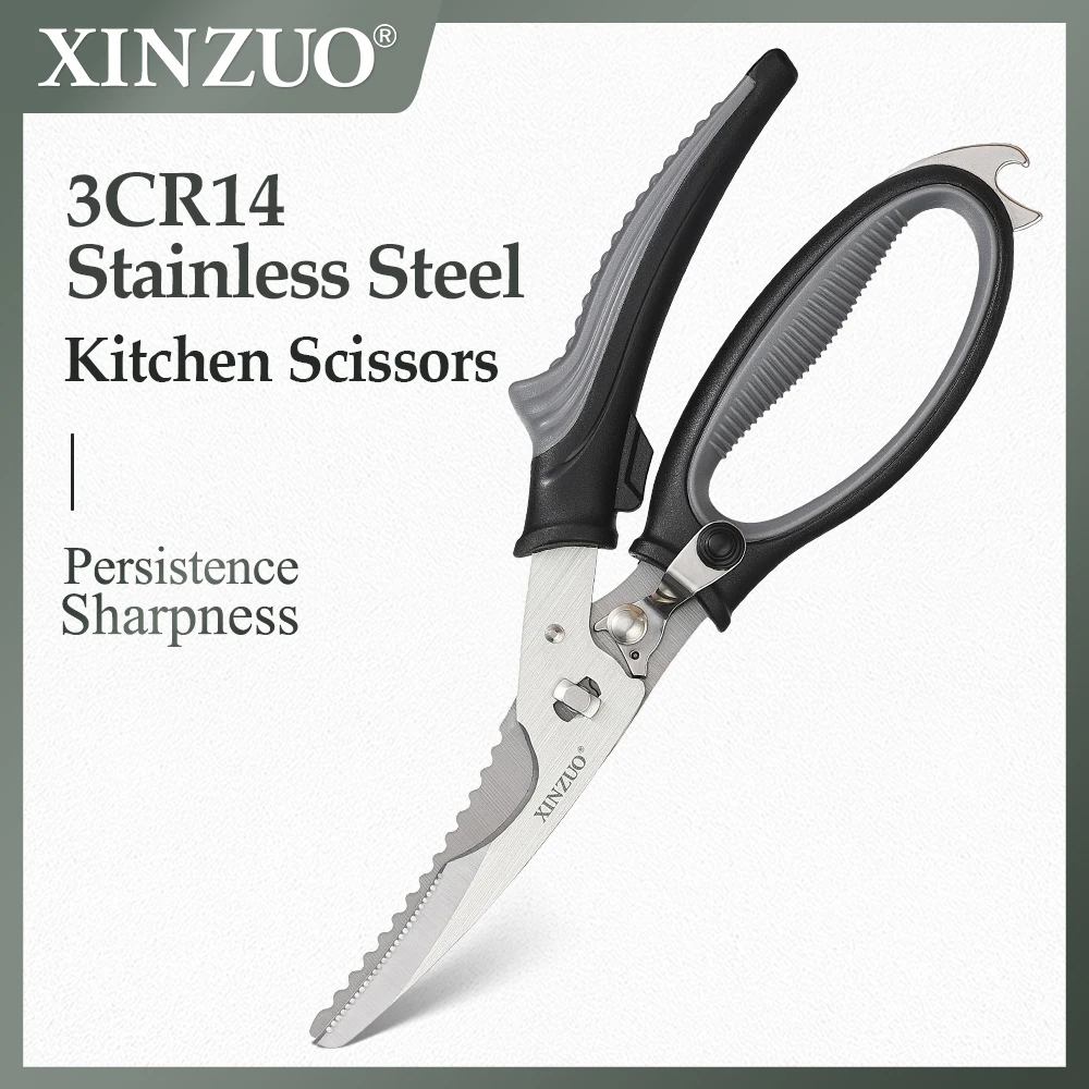 XINZUO Multi Functional Kitchen Scissors 3CR14 Stainless Steel PP Plastic Handle Barbecue Scissors Kitchen Accessory
XINZUO Multi Functional Kitchen Scissors 3CR14 Stainless Steel PP Plastic Handle Barbecue Scissors Kitchen Accessory