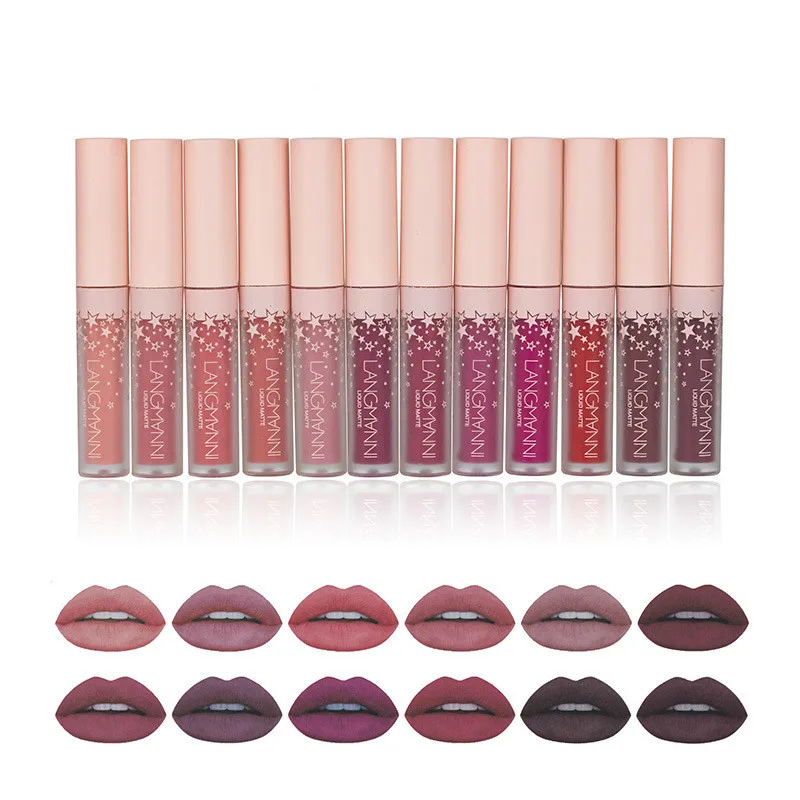 

5ml Matte Lip Gloss Set Does Not Stick To The Cup and Does Not Lose Color Makeup Liquid Lipstick Cosmetics Christmas Suit