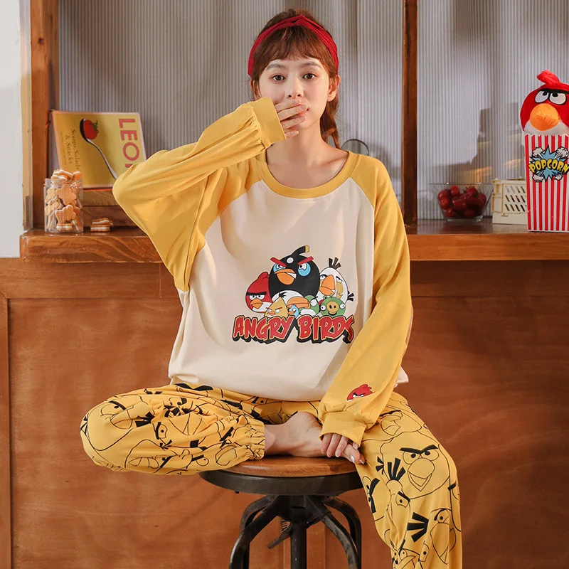 Fall 2020 Pajamas for Women Long-sleeved Pullover Tops Long Trousers Cotton Pajamas Women Home Wear Can Go Out Casual Suit M-2xl
Fall 2020 Pajamas for Women Long-sleeved Pullover Tops Long Trousers Cotton Pajamas Women Home Wear Can Go Out Casual Suit M-2xl