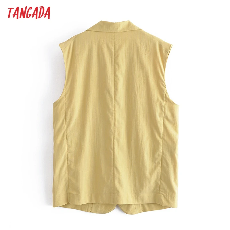 Tangada 2021 Women Vintage Yellow Waistcoat Vest Notched Collar Sleeveless Female Waistcoat Tops 3W187
Tangada 2021 Women Vintage Yellow Waistcoat Vest Notched Collar Sleeveless Female Waistcoat Tops 3W187