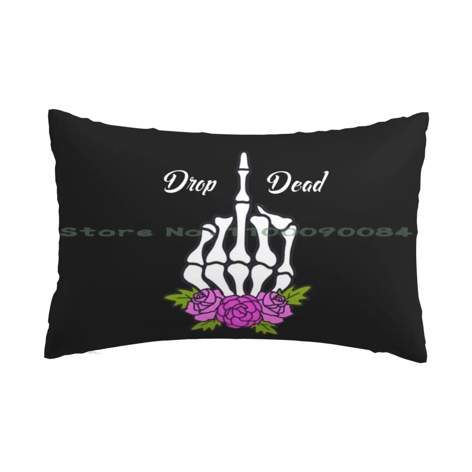 

Drop Dead Skeletal Middle Finger With Roses Pillow Case 20x30 50*75 Sofa Bedroom Achira Nadeeshan Watercolor Cute Nature Summer