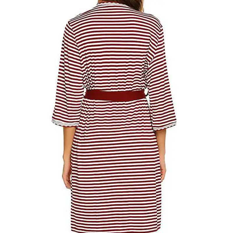 Maternity Robe Nightgown Pregnant Women Nursing Nightwear Pajama Striped Half Sleeve Sleepwear Ropa With Belt Premama Clothes
Maternity Robe Nightgown Pregnant Women Nursing Nightwear Pajama Striped Half Sleeve Sleepwear Ropa With Belt Premama Clothes