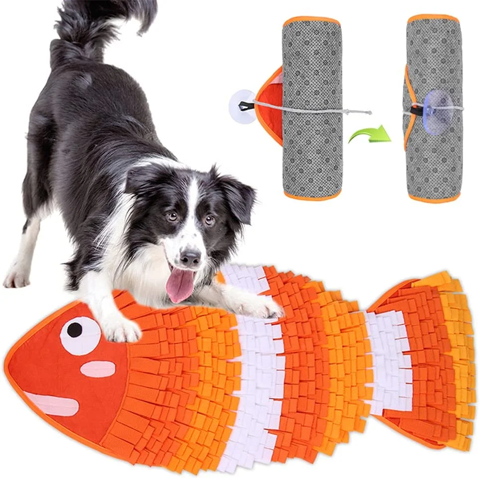 TeAmo Snuffle Mat for Dogs,Interactive Dog Feeding Mat Shaped Fish Pet Puzzle Toys Sniffing Training Pad for Dog Release Stress
TeAmo Snuffle Mat for Dogs,Interactive Dog Feeding Mat Shaped Fish Pet Puzzle Toys Sniffing Training Pad for Dog Release Stress
