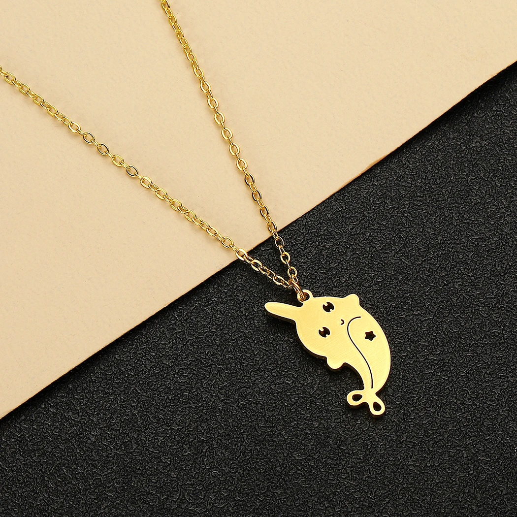 

Cxwind Fashion Animal Unicorn Necklace Pendant Clavicle Chain Jewelry Dolphin Necklaces for Women Statement Collares Bijoux