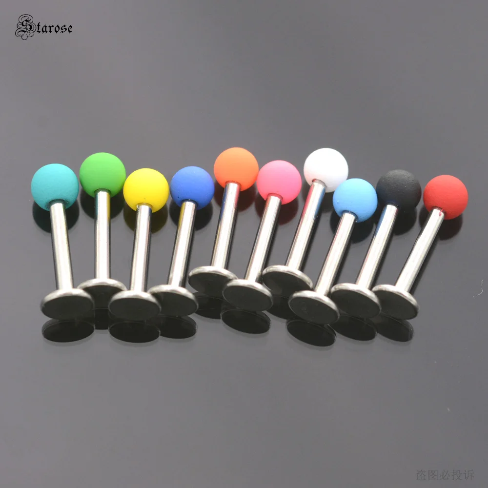 Starose 5Pcs 1.2x8mm Rubber Painting Labret Lip Piercing Black Acrylic Balls Nose Ring Stainless Steel Helix Tragus Ear Jewelry
Starose 5Pcs 1.2x8mm Rubber Painting Labret Lip Piercing Black Acrylic Balls Nose Ring Stainless Steel Helix Tragus Ear Jewelry