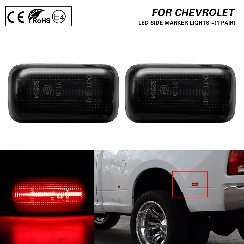 For Chevrolet Silverado /Sierra 3500 15- Smoke Red light Rear Side Marker Light US version 2X
For Chevrolet Silverado /Sierra 3500 15- Smoke Red light Rear Side Marker Light US version 2X
