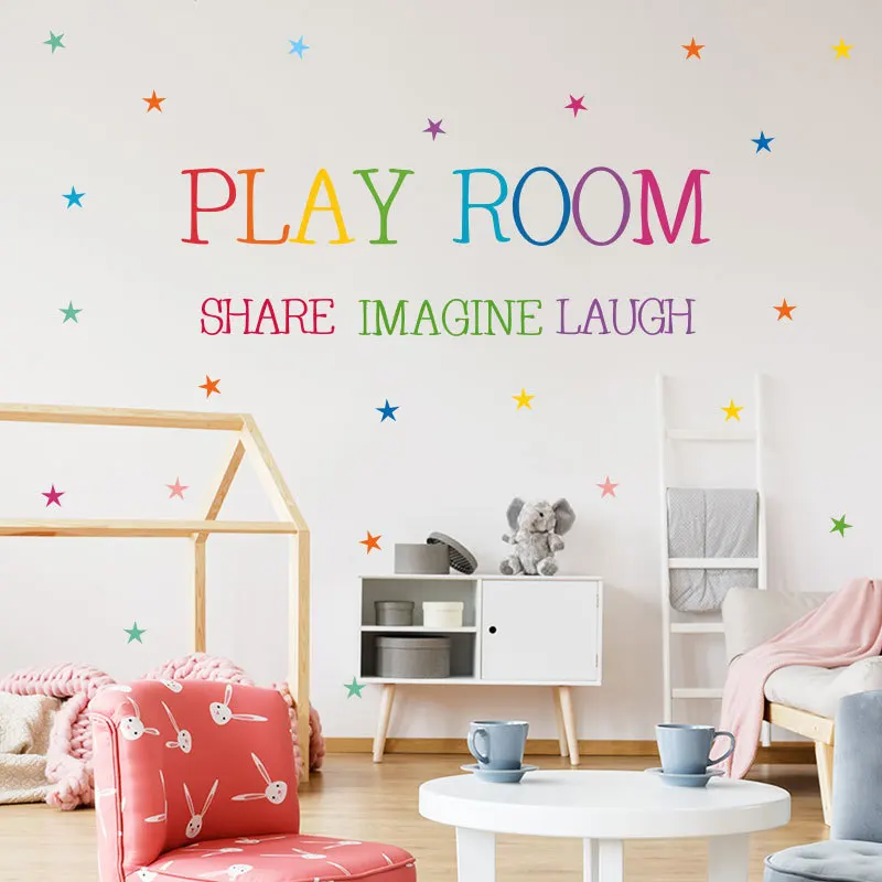 Наклейка на стену с красочным рисунком для игровой комнаты детские обои