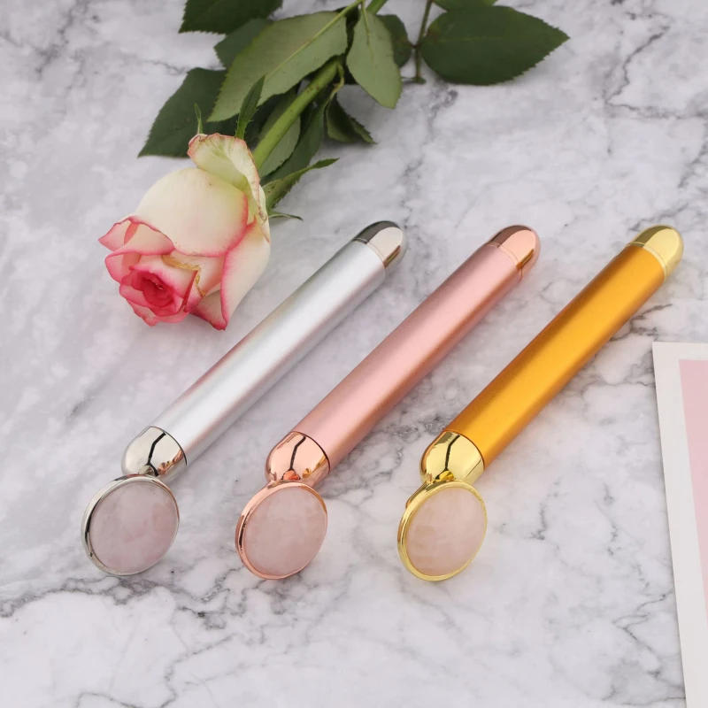 Electric Beauty Bar Eye Neck Face Anti-wrinkle Massager 24K Natural Pink Crystal Jade Roller Facial Lift Slimming Massage Stick
Electric Beauty Bar Eye Neck Face Anti-wrinkle Massager 24K Natural Pink Crystal Jade Roller Facial Lift Slimming Massage Stick